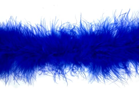 Taśma z piór marabut*  NIEBIESKI cena za 9,14m puszyste z długim włosem cienkie boa puszek