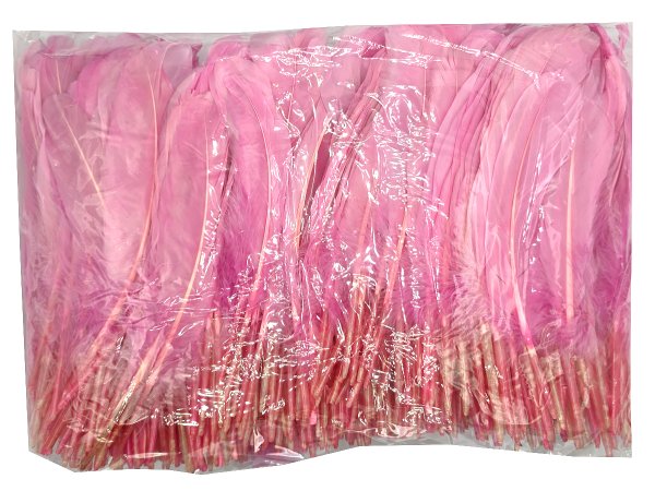 Pióra gęsie RÓŻ PASTEL cena za HURT opk 250g około 600-700 szt piórka lotki sztywne luzem do ozdabiania sklep warszawa