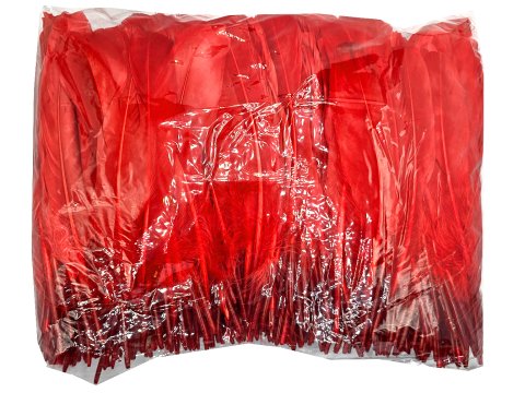 Pióra gęsie CZERWONY MEKSYKAŃSKI cena za HURT 250g około 600-700 szt piórka lotki sztywne luzem do ozdabiania sklep warszawa