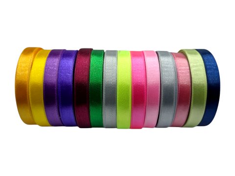 12mm wstążka atłasowa 107 RED CZERWONY rolka 25m 100% nylon satynowa ozdobna na kokardki dekorację świąteczne