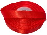 12mm wstążka atłasowa 107 RED CZERWONY rolka 25m 100% nylon satynowa ozdobna na kokardki dekorację świąteczne