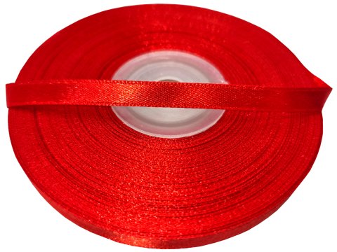 6mm wstążka atłasowa 107 RED CZERWONY cena za 1 rolkę 25m nylonowa wstążeczka satynowa największy wybór sklep W