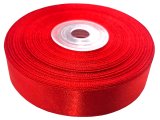 18mm wstążka atłasowa 107 RED CZERWONA rolka 25m 100% nylon satynowa ozdobna na kokardki dekorację świąteczne hurtownia wstążek