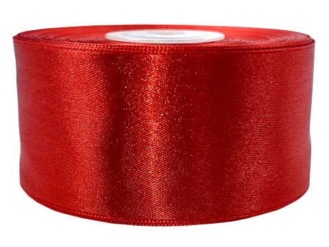 38mm Wstążka atłasowa 107 Red Czerwona rolka 25m największy wybór wstążek satynowych w Warszawie Gold-Pol
