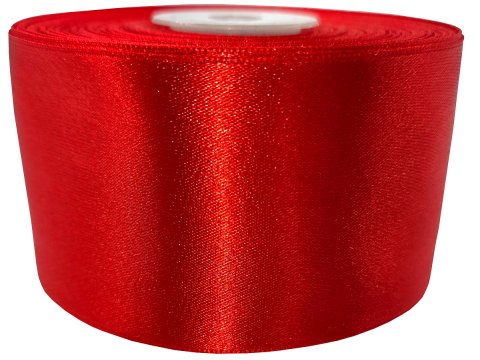 50mm Wstążka atłasowa 107 Red Czerwona rolka 25m największy wybór wstążek satynowych w Warszawie Gold-Pol