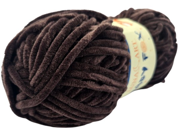 BABY FOX 90 Gorzka Czekolada welur włóczka LUNA 100g 120m włóczki dla dzieci na kocyk hurtownia włóczek GOLD-POL Warszawa