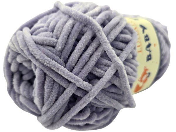 BABY FOX 81 Fiolet Jasny Zgaszony welur włóczka LUNA 100g 120m włóczki dla dzieci na kocyk hurtownia włóczek GOLD-POL Warszawa