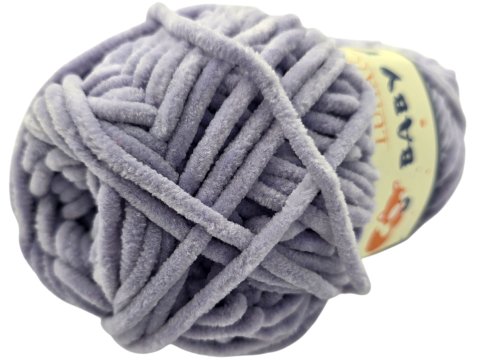 BABY FOX 81 Fiolet Jasny Zgaszony welur włóczka LUNA 100g 120m włóczki dla dzieci na kocyk hurtownia włóczek GOLD-POL Warszawa