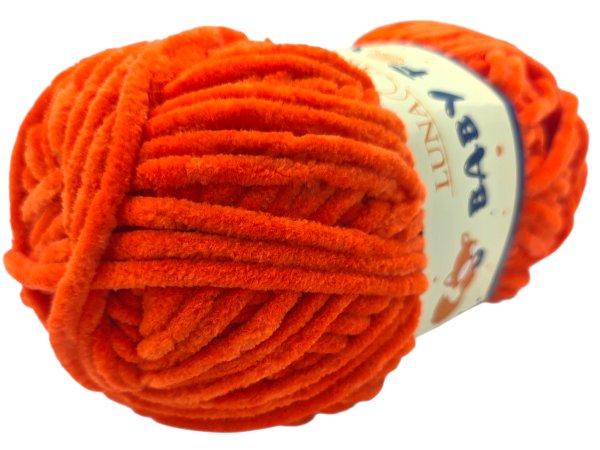 BABY FOX 89 Orange Fluo Neon włóczka LUNA 100g 120m włóczki dla dzieci na kocyk hurtownia włóczek GOLD-POL Warszawa