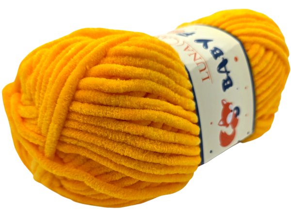 BABY FOX 87 Żółty Żółtko włóczka LUNA 100g 120m włóczki dla dzieci na kocyk hurtownia włóczek GOLD-POL Warszawa
