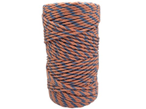 OUTLET - Sznurek 3mm 100m by GOLD-POL 3PLY kolor MIX PEACH BLUE - OSTATNIE SZTUKI OUTLET sznurek bawełniany 3 żyły