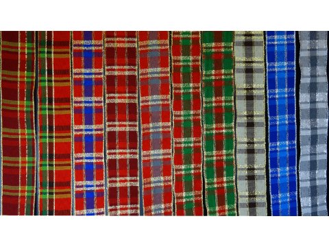 25mm Wstążka MIX 15 by GOLD-POL świąteczna w kratkę 8/9m Boże Narodzenie tkana wstążeczka wstążki firmowe