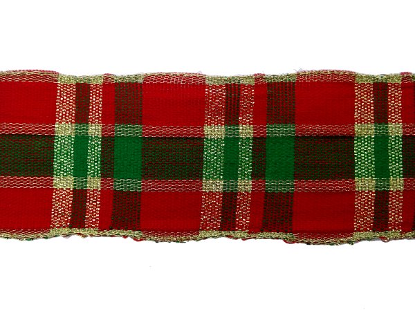 25mm Wstążka MIX 15 by GOLD-POL świąteczna w kratkę 8/9m Boże Narodzenie tkana wstążeczka wstążki firmowe