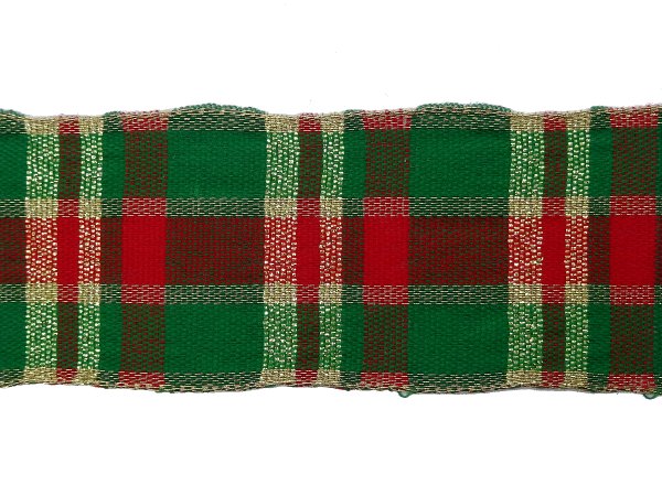 25mm Wstążka MIX 16 by GOLD-POL świąteczna w kratkę 8/9m Boże Narodzenie tkana wstążeczka wstążki firmowe