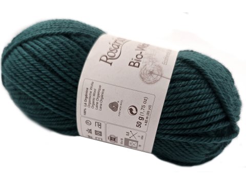BIO-WOOL 24 MORSKI PETROL 50g 82mRosarios4 100% wełna merino GOTS sklep z włóczkami GOLD-POL Warszawa