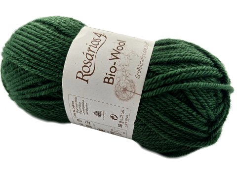 BIO-WOOL 07 ZIELONY FOREST 50g 82mRosarios4 100% wełna merino GOTS hurtownia włóczkek GOLD-POL Warszawa