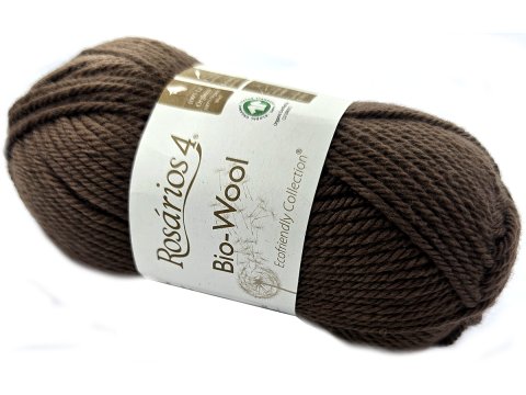 BIO-WOOL 22 BRĄZ  CZEKOLADA 50g 82mRosarios4 100% wełna merino GOTS hurtownia włóczkek GOLD-POL Warszawa