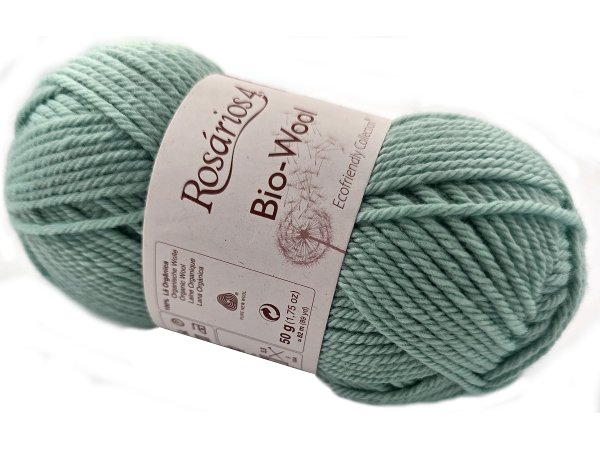 BIO-WOOL 38 ZIELONY JASNY ZGASZONY 50g 82mRosarios4 100% wełna merino GOTS hurtownia włóczkek GOLD-POL Warszawa