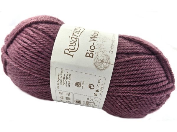 BIO-WOOL 13 RÓŻ INDYJSKI CIEMNY 50g 82mRosarios4 100% wełna merino GOTS hurtownia włóczkek GOLD-POL Warszawa