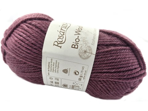 BIO-WOOL 13 RÓŻ INDYJSKI CIEMNY 50g 82mRosarios4 100% wełna merino GOTS hurtownia włóczkek GOLD-POL Warszawa