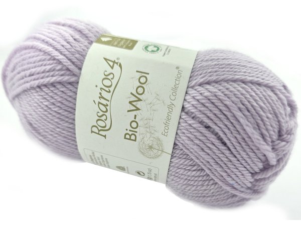 BIO-WOOL 40 FIOLET JASNY 50g 82mRosarios4 100% wełna merino GOTS hurtownia włóczkek GOLD-POL Warszawa
