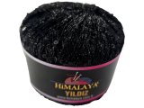 YILDIZ 105 CZARNY korodnek Himalaya 25g 393m cienka nitka o metalicznym połysku z cekinami hurtownia włóczek