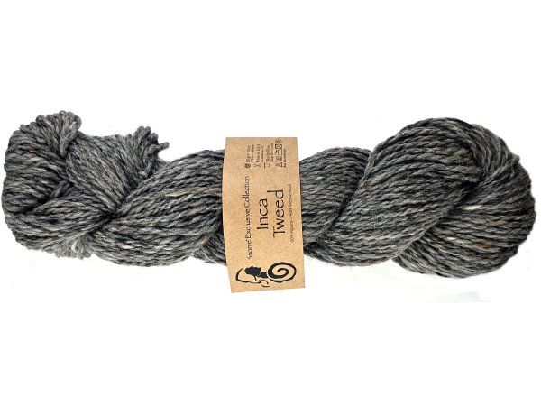 INCA TWEED włóczka 115 SZARY MELANŻ Viking Garn 50g 100m mix wełny alpaka i merino hurtownia włóczek GOLD-POL Warszawa