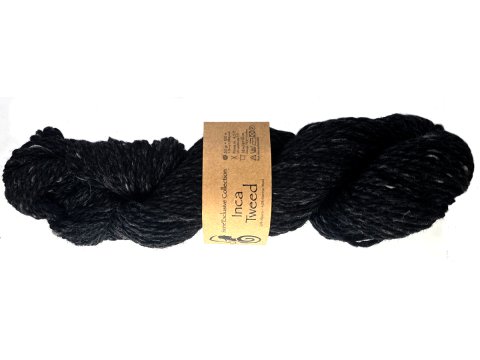 INCA TWEED włóczka 103 PRAWIE CZARNY Viking Garn 50g 100m mix wełny alpaka i merino hurtownia włóczek GOLD-POL Warszawa