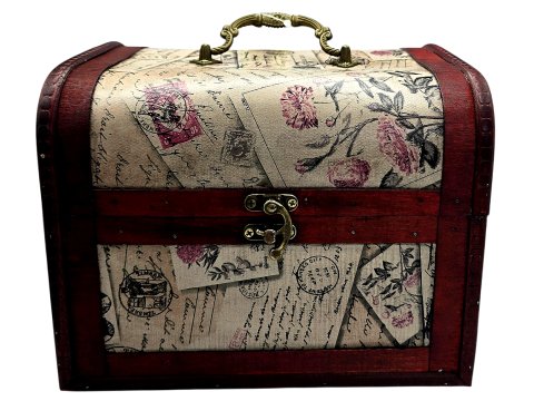 Przybornik krawiecki Vintage wymiary 215x160x160mm drewniany bez wyposażenia największy egzemplarz