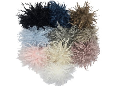 Pompon lama sztuczna Azul Błękitny cena za 1 szt pompony do czapek zimowych ze sztucznego futra lamy