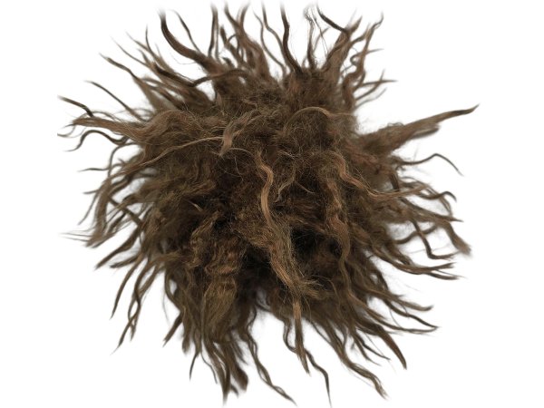 Pompon lama sztuczna Karmel Zgaszony cena za 1 szt pompony do czapek zimowych ze sztucznego futra lamy