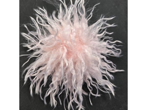 Pompon lama sztuczna Róż Pastelowy cena za 1 szt pompony do czapek zimowych ze sztucznego futra lamy