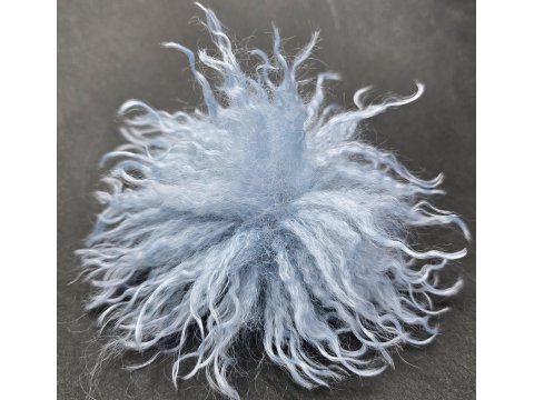 Pompon lama sztuczna Azul Błękitny cena za 1 szt pompony do czapek zimowych ze sztucznego futra lamy