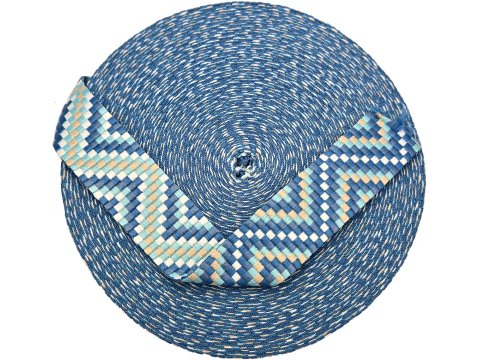 38mm taśma nośna ZYGZAK 16 cena za 1m SKY BLUE dwustronna do toreby plecaka na uszy rączki pasek taśmy nośne