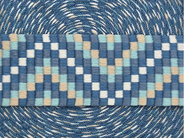 38mm taśma nośna ZYGZAK 16 cena za 1m SKY BLUE dwustronna do toreby plecaka na uszy rączki pasek taśmy nośne