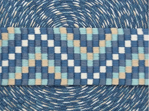 38mm taśma nośna ZYGZAK 16 cena za 1m SKY BLUE dwustronna do toreby plecaka na uszy rączki pasek taśmy nośne