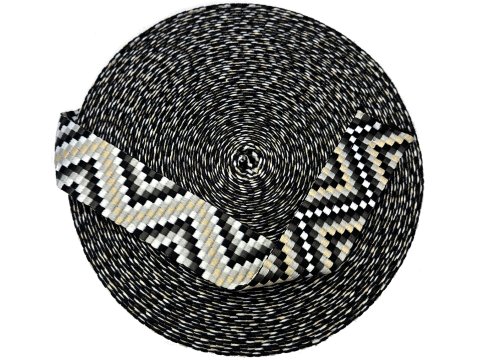 38mm taśma nośna ZYGZAK 02 cena za 1m BLACK CZARNY dwustronna do toreby plecaka na uszy rączki pasek taśmy nośne