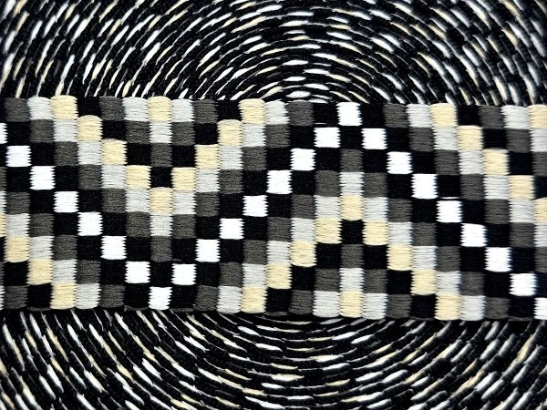 38mm taśma nośna ZYGZAK 02 cena za 1m BLACK CZARNY dwustronna do toreby plecaka na uszy rączki pasek taśmy nośne