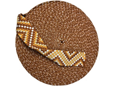 38mm taśma nośna ZYGZAK 40 cena za 1m HONEY MIODOWY dwustronna do toreby plecaka na uszy rączki pasek taśmy nośne