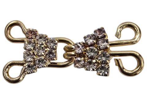 Zapięcie metalowe 34-12mm złote z cyrkoniami cena 1 sztukę hiszpańskie mosiężne zapięcia ozdobne typu haftka