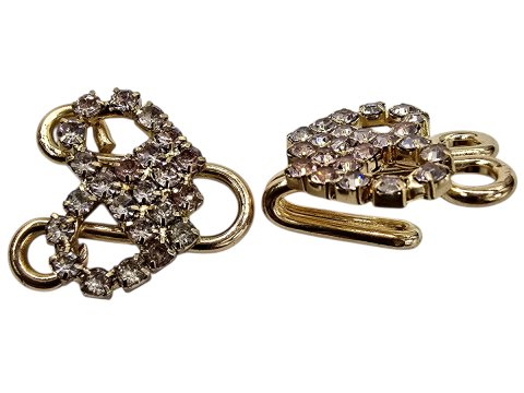 Zapięcie metalowe 39-18mm złote z cyrkoniami cena 1 sztukę hiszpańskie mosiężne zapięcia ozdobne typu haftka