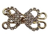 Zapięcie metalowe 39-18mm złote z cyrkoniami cena 1 sztukę hiszpańskie mosiężne zapięcia ozdobne typu haftka