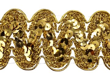 50mm Taśma z cekinami GOLD...