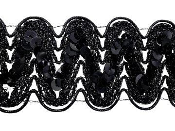50mm Taśma z cekinami BLACK...