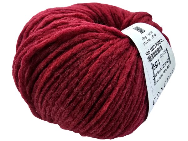 PURE ORGANIC WOOL 69 BORDO ZGASZONE włóczka KATIA 50g 110m wełna 100% chlorine free OUTLET KONIEC KOLEKCJI