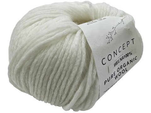 PURE ORGANIC WOOL 50 BIAŁY OFF WHITE BIEL WEŁNY włóczka KATIA 50g 110m wełna 100% chlorine free OUTLET KONIEC KOLEKCJI