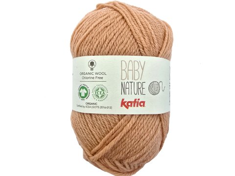 BABY NATURE 122 MIEDZIANY JASNY włóczka KATIA 25g 110m wełna merino 100% dla niemowląt certyfikat ICEA GOTS OUTLET