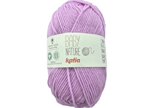 BABY NATURE 114 LILA WRZOS włóczka KATIA 25g 110m wełna merino 100% dla niemowląt certyfikat ICEA GOTS OUTLET
