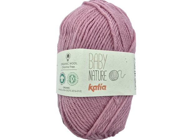 BABY NATURE 121 RÓŻ INDYJSKI włóczka KATIA 25g 110m wełna merino 100% dla niemowląt certyfikat ICEA GOTS OUTLET