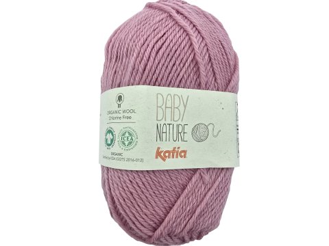 BABY NATURE 121 RÓŻ INDYJSKI włóczka KATIA 25g 110m wełna merino 100% dla niemowląt certyfikat ICEA GOTS OUTLET